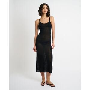 Onia | Dresses | Onia Womens Textured Linen Sweater Scoop Maxi Dress Medium  Black Coverup Beachy | Poshmark
